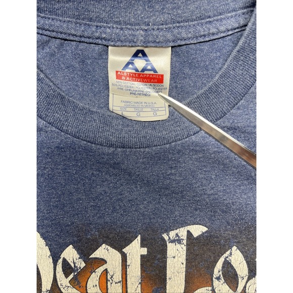 Vintage Meat Loaf Bat Out Of Hell 2003 World Tour T- Shirt Adult Size Large Blue - Picture 3 of 7